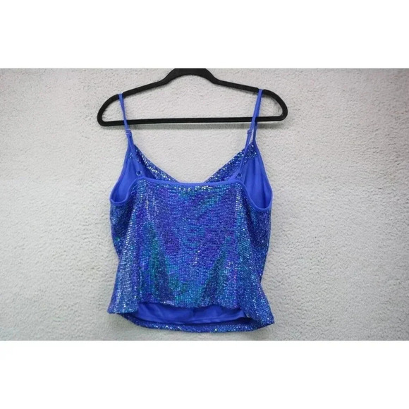 BCBGeneration All Over Sequins Cami Crop Top-Size Medium-Cowl Neck - Picture 8 of 9